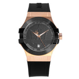 Maserati Potenza Black & Rose Gold Dial Black Rubber Strap Watch For Men - R8851108002