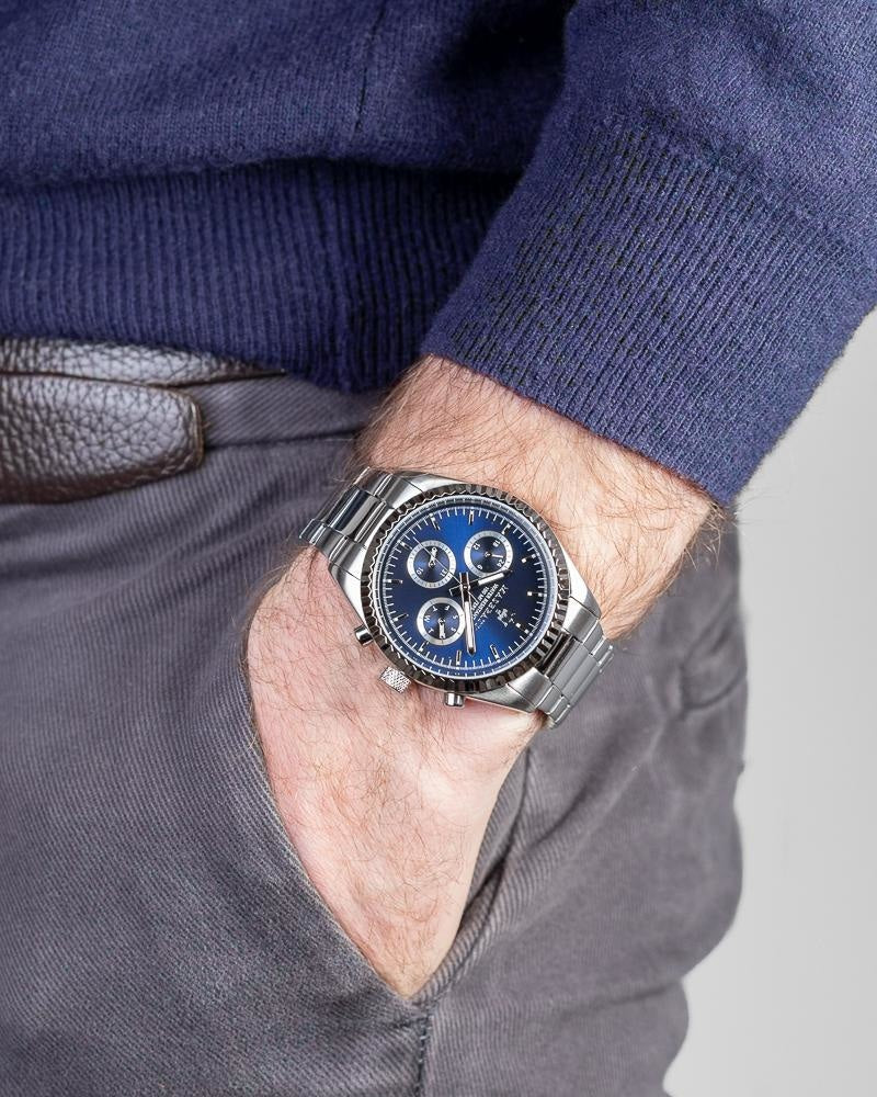 Maserati Competizione Chronograph Watch Men For Quartz Blue Dial