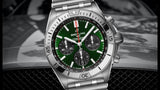 Breitling Chronomat B01 42mm Green Dial Silver Steel Strap Watch for Men - AB01343A1L1A1