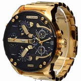 Diesel Mr Daddy 2.0 Black Dial Gold Stainless Steel Watch For Men - DZ7333