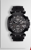 Tissot T Race Chronograph Anthracite Black Dial Black Silicone Strap Watch For Men - T115.417.37.061.03