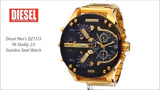 Diesel Mr Daddy 2.0 Black Dial Gold Stainless Steel Watch For Men - DZ7333