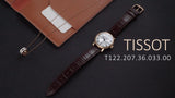 Tissot T Classic Carson Premium White Dial Brown Leather Strap Watch for Women - T122.207.36.033.00