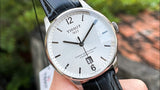 Tissot Chemin Des Tourelles Powermatic 80 Silver Dial Black Leather Strap Watch For Men - T099.407.16.037.00