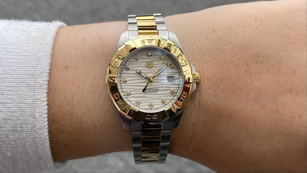 Tag Heuer Aquaracer Mother of Pearl Dial Two Tone Steel Strap