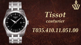 Tissot T Trend Couturier Chronograph Black Dial Silver Steel Strap Watch For Men - T035.410.11.051.00