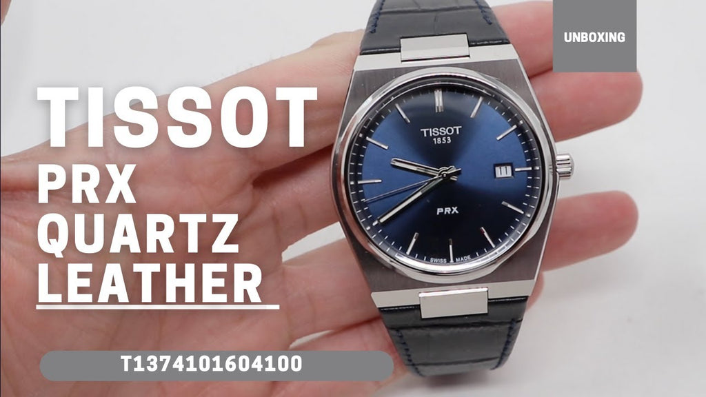 Tissot PRX Quartz Blue Dial Blue Leather Strap Watch for Men