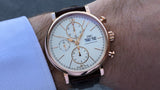 IWC Portofino Chronograph 42mm White Dial Brown Leather Strap Watch for Men - IW391025