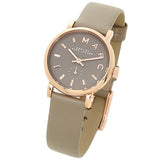 Marc Jacobs Baker Grey Dial Grey Leather Strap Watch for Women - MBM1318