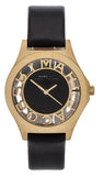 Marc Jacobs Henry Black Skeleton Dial Black Leather Strap Watch for Women - MBM1340