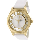 Marc Jacobs Henry White Skeleton Dial White Leather Strap Watch for Women - MBM1339