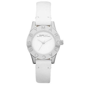 Marc Jacobs Blade White Dial White Leather Strap Watch for Women - MBM1097