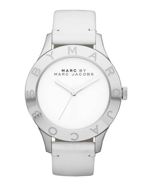 Marc Jacobs Blade White Dial White Leather Strap Watch for Women - MBM1200