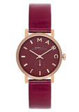 Marc Jacobs Baker Maroon Dial Maroon Leather Strap Watch for Women - MBM1267