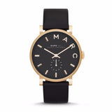 Marc Jacobs Baker Black Dial Black Leather Strap Watch for Women - MBM1269