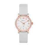 Marc Jacobs Baker White Dial White Leather Strap Watch for Women - MBM1284