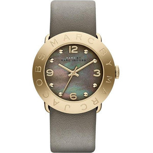 Marc Jacobs Amy Grey Dial Grey Leather Strap Watch for Women - MBM1287