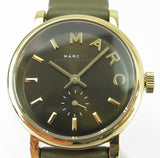 Marc Jacobs Baker Olive Dial Olive Leather Strap Watch for Women - MBM1330