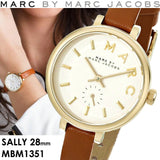Marc Jacobs Sally White Dial Brown Leather Strap Watch for Women - MBM1351