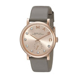 Marc Jacobs Baker Rose Gold Dial Grey Leather Strap Watch for Women - MBM1400