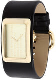 Marc Jacobs Champagne Dial Black Leather Strap Watch for Women - MBM2047