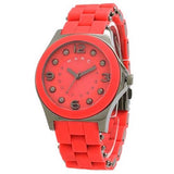 Marc Jacobs Pelly Red Dial Red Silicone Stainless Steel Strap Watch for Women - MBM2590