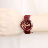 Marc Jacobs Rock Chrono Red Dial Red Rubber Strap Watch for Women - MBM2596