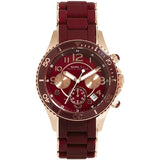 Marc Jacobs Rock Chrono Red Dial Red Rubber Strap Watch for Women - MBM2596