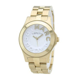 Marc Jacobs Rivera White Dial Gold Stainless Steel Strap Watch for Women - MBM3134