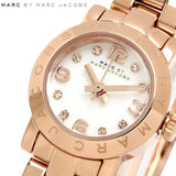 Marc Jacobs Amy White Dial Rose Gold Stainless Steel Strap Watch for Women - MBM3227