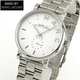 Marc Jacobs Baker White Dial Silver Steel Strap Watch for Women - MBM3242