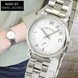 Marc Jacobs Baker White Dial Silver Stainless Steel Strap Watch for Women - MBM3246