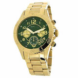 Marc Jacobs Rock Green Dial Gold Stainless Steel Strap Watch for Women - MBM3252