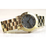 Marc Jacobs Amy Black Dial Gold Stainless Steel Strap Watch for Women - MBM3336