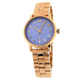 Marc Jacobs Mini Baker Blue Dial Rose Gold Stainless Steel Strap Watch for Women - MBM3285