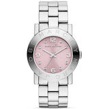 Marc Jacobs Amy Life Pink Dial Silver Stainless Steel Strap Watch for Women - MBM3300