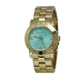 Marc Jacobs Amy Turquoise Dial Gold Stainless Steel Strap Watch for Women - MBM3301