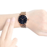 Marc Jacobs Baker Blue Dial Rose Gold Stainless Steel Strap Watch for Women - MBM3330