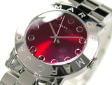 Marc Jacobs Amy Red Dial Silver Stainless Steel Strap Watch for Women - MBM3333