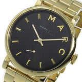 Marc Jacobs Baker Black Dial Gold Stainless Steel Strap Watch for Women - MBM3355