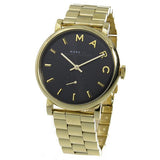 Marc Jacobs Baker Black Dial Gold Stainless Steel Strap Watch for Women - MBM3355