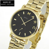 Marc Jacobs Baker Black Dial Gold Stainless Steel Strap Watch for Women - MBM3355