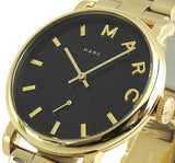 Marc Jacobs Baker Black Dial Gold Stainless Steel Strap Watch for Women - MBM3355