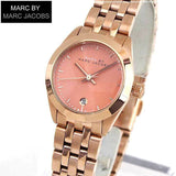 Marc Jacobs Peeker Pink Dial Rose Gold Stainless Steel Strap Watch for Women - MBM3377