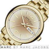 Marc Jacobs Fergus Gun Metal Grey Dial Gold Stainless Steel Strap Watch for Women - MBM3429