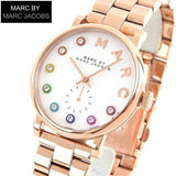 Marc Jacobs Baker White Dial Rose Gold Stainless Steel Strap Watch for Women - MBM3441