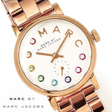 Marc Jacobs Baker Dexter White Dial Rose Gold Stainless Steel Strap Watch for Women - MBM3443