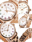 Marc Jacobs Baker Dexter White Dial Rose Gold Stainless Steel Strap Watch for Women - MBM3443