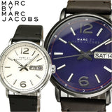 Marc Jacobs Fergus White Dial Black Leather Strap Watch for Men - MBM5076