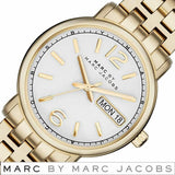 Marc Jacobs Fergus White Dial Gold Stainless Steel Strap Watch for Women - MBM8647